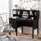 Costway 48" Computer Desk with Power Outlets Type-C 5-Cubby Hutch & 2 Storage Drawers Black/White